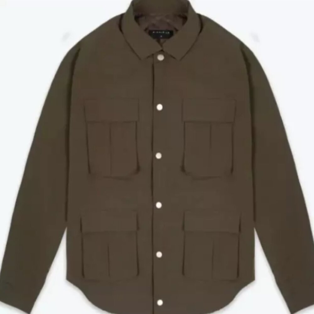 Richie Le Nylon Jacket Cargo Style Shacket Quilted Size Medium New W Tags